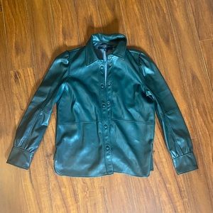 Green Marc New York Faux Leather Shacket, Excellent Condition